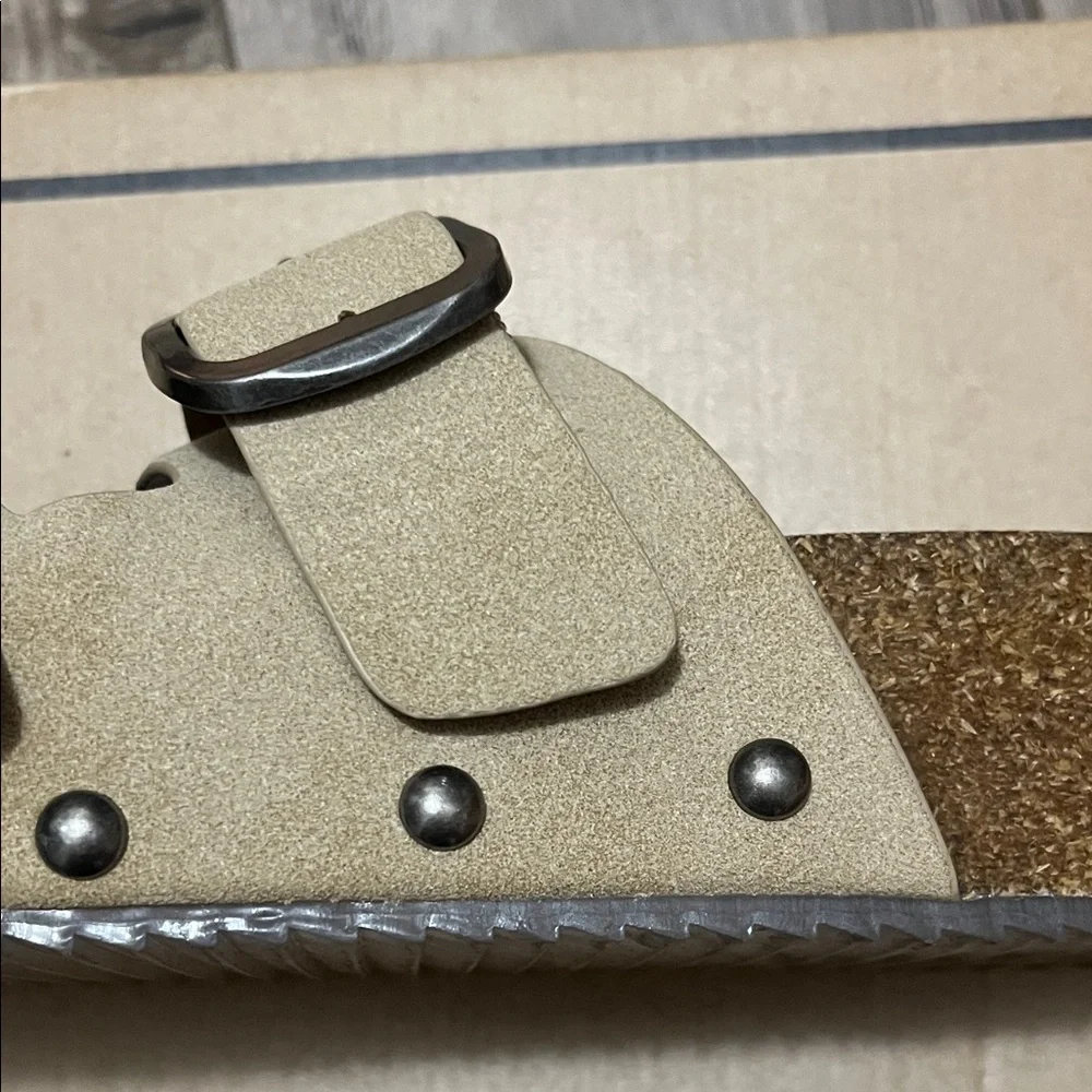 MIA Tan Sandals with Black Buckles - Picture 7 of 10